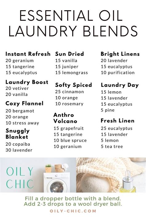 Use This Printable Of Essential Oil Blends For The Laundry To Revive