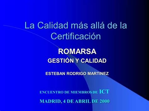 PPT La Calidad M S All De La Certificaci N PowerPoint Presentation