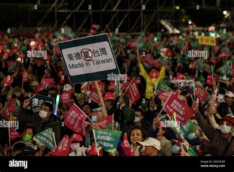 Taipei Taiw N De Enero De Un Partidario De Lai Ching Te El