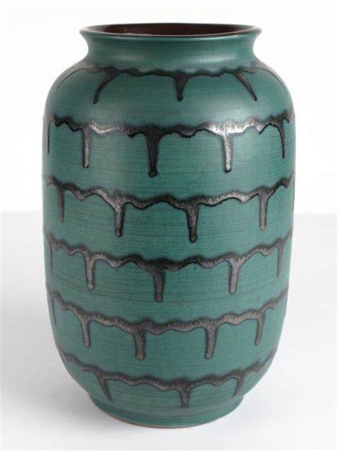 Carstens Turquoise Ceramic Vase S Vintage West German Pottery Wgp