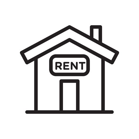 House Rent Icon Black Line Art 47744590 Vector Art At Vecteezy