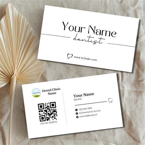 Editable And Printable Dental Business Card Template Qr Code