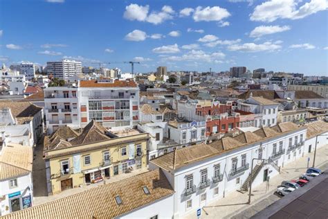 View To Old Town of Faro, Portugal, Algarve with Mixture of Modern and ...