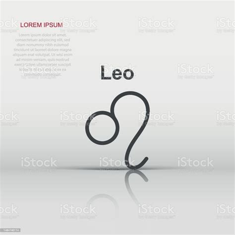 Ilustración De Icono Del Zodiaco Leo Vectorial En Estilo Plano