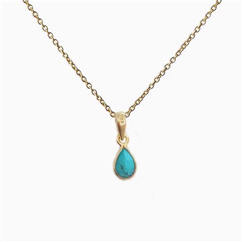 Veda Collection Small Turquoise Pendant Necklace Asia West