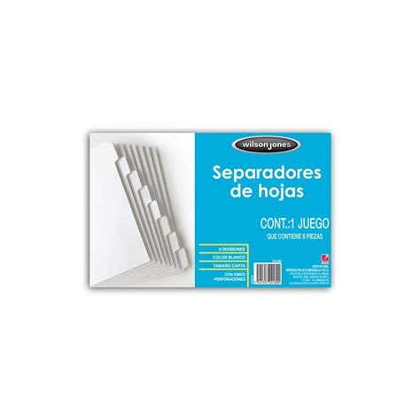 Separador Wilson Jones P Tama O Carta Con Divisiones De Papel Con