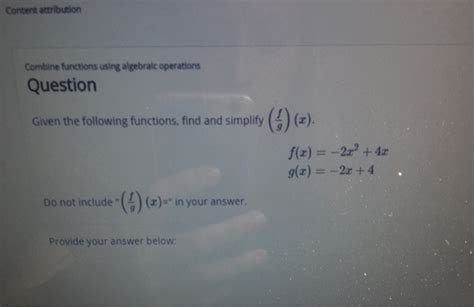 Solved Content Attribution Combine Functions Using Algebraic Chegg