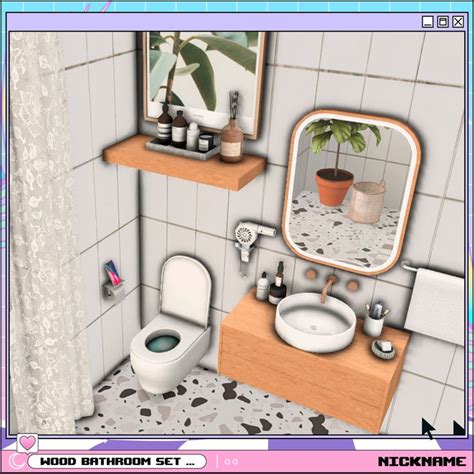 Wood Bathroom Set Nickname Sims4 On Patreon In 2023 Sims 4 Bedroom