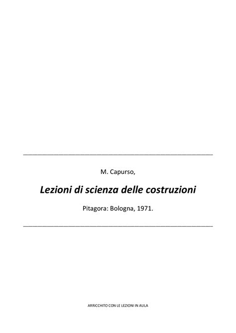 Scienza Delle Costruzioni Capurso