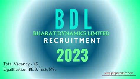 BDL Recruitment 2023 Notification Out Apply Online For 45 Management