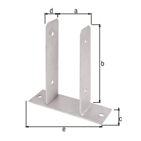 Alberts U Pfostenträger Edelstahl zum Aufschrauben 4 mm 71 mm