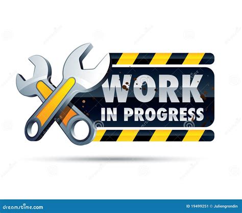 In Progress Sign Indicates Ongoing Or Happening Royalty Free Stock