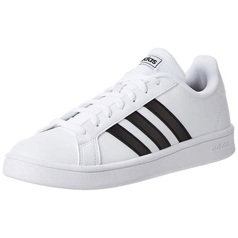 Tenis Adidas Grand Court Base Ee7968 Blanco Franjas Negras Mujer Sears