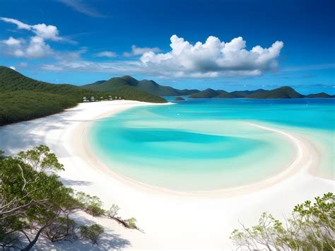 Premium AI Image | Whitehaven Beach in the Whitsunday Islands Australia