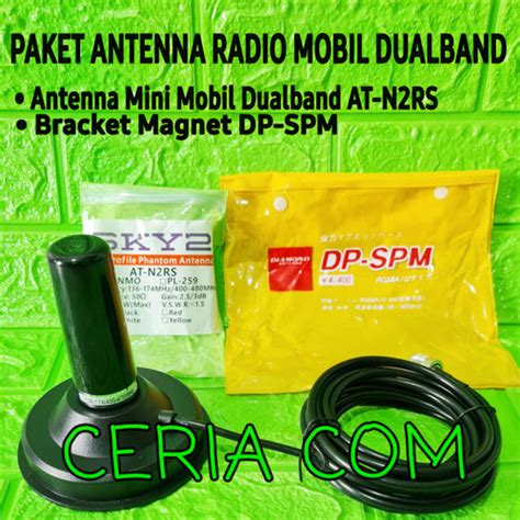 Jual PAKET ANTENA MOBIL RIG MINI DUALBAND PLUS BRACKET MAGNET DP SPM