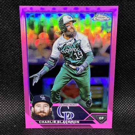 2023 Topps Chrome Pink Refractor 128 Charlie Blackmon For Sale