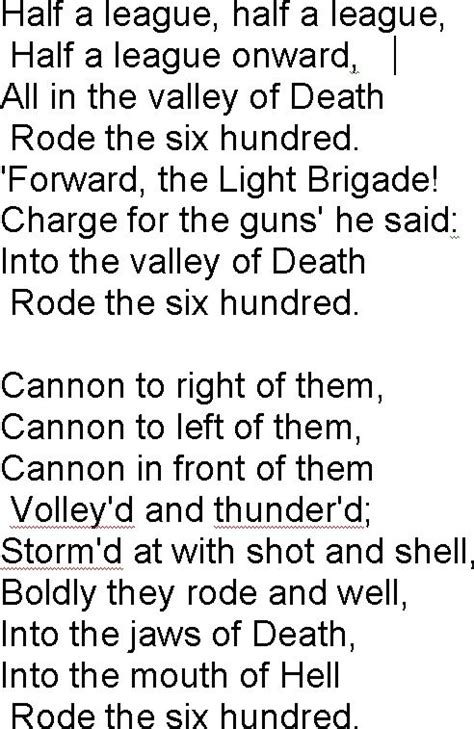 Charge Of The Light Brigade Poem