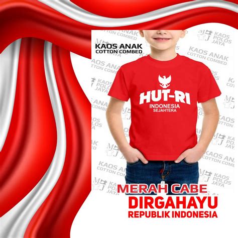 Jual BELI 10 BONUS 1 BAJU KAOS ANAK ANAK KAOS HUT RI GARUDA KAOS