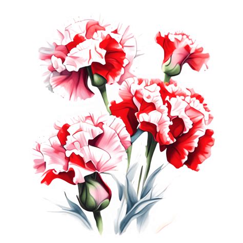 Beautiful Red And White Carnations · Creative Fabrica