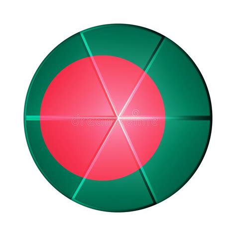 Glass Light Ball With Flag Of Bangladesh Round Sphere Template Icon