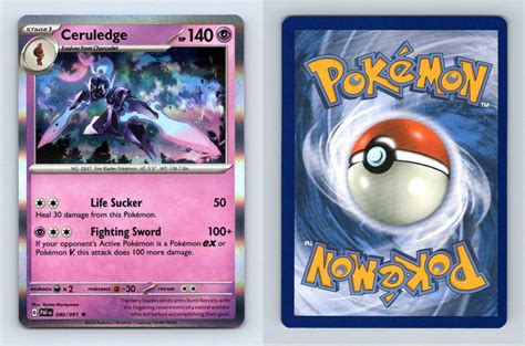 Ceruledge 40 91 SV Paldean Fates Pokemon 2024 Rare Holo TCG Card