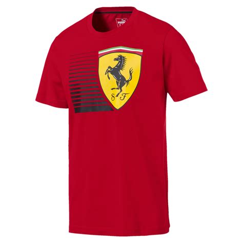 Puma Mens Scuderia Ferrari Big Shield T Shirt Red