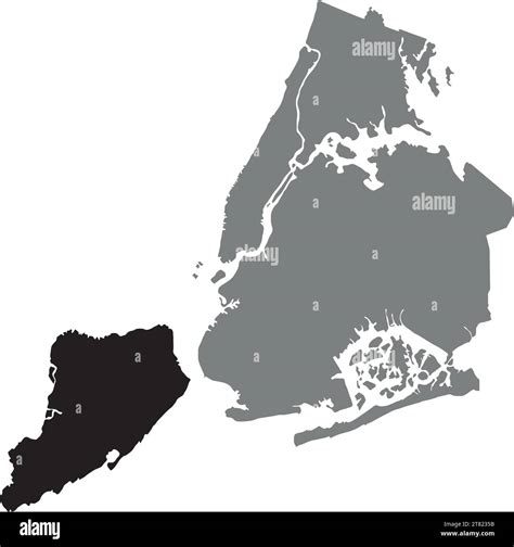 Locator Map Of The Staten Island Borough New York City Stock Vector