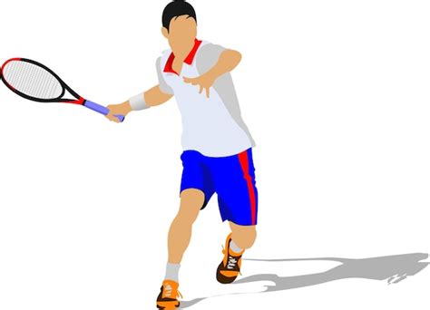 Ilustración de vector de color de jugador de tenis Vector Premium