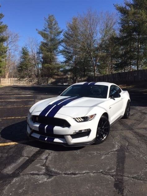 2016 Ford Shelby Gt350 Mustang Track Package Oxford White Blue Stripe