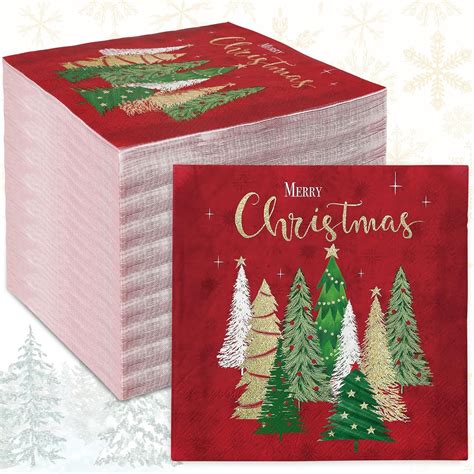 Amazon Anydesign Pack Merry Christmas Paper Napkins Red Green