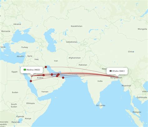 All Flight Routes From Madinah To Dhaka Med To Dac Flight Routes