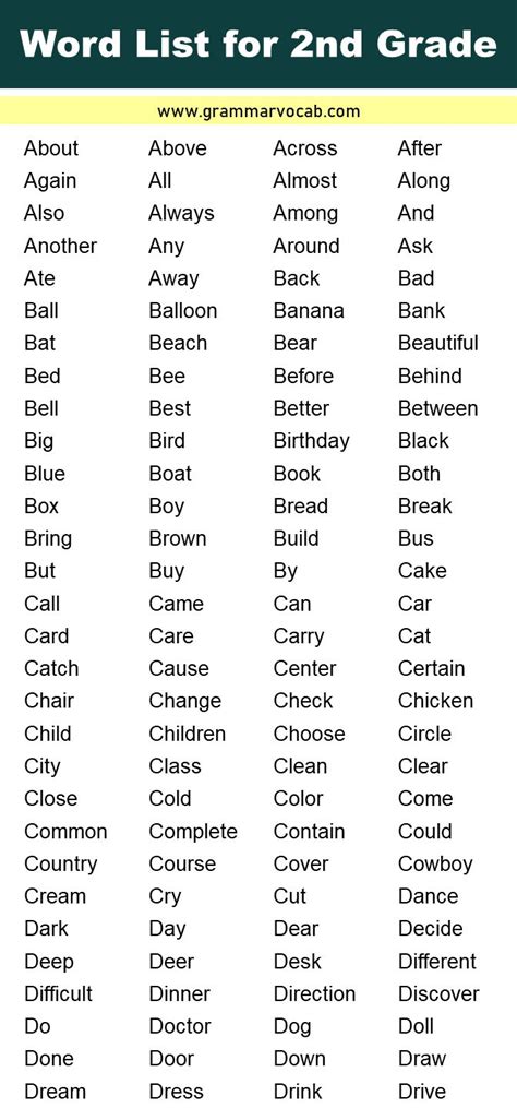 grade words  vocabulary words   grade