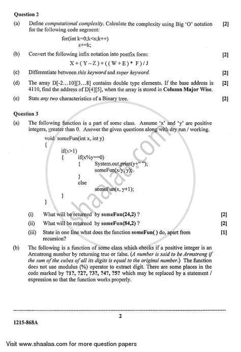 Computer Science Theory 2014 2015 ISC Commerce Class 12 Question