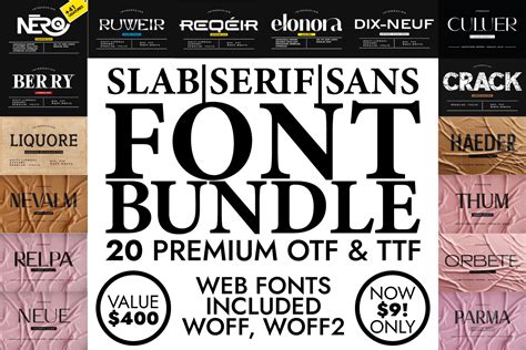 Slab Serif Serif Sans Serif Font Bundle Bundle · Creative Fabrica