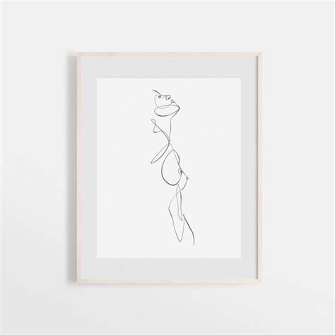 Female Line Drawing Art Canvas Painting Abstract Nude Woman Back Print