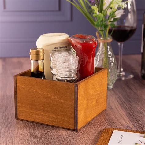 Dinedrinkstuff Pine Condiment Caddy 25 X 18 X 18cm Ds31439 Simgle