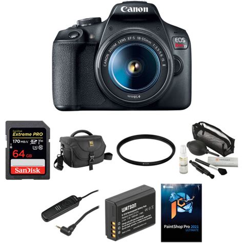 Canon EOS Rebel T7 DSLR Camera with 18-55mm Lens Deluxe Kit B&H