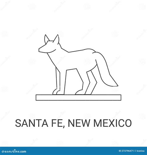 United States, Santa Fe, New Mexico Travel Landmark Vector Illustration