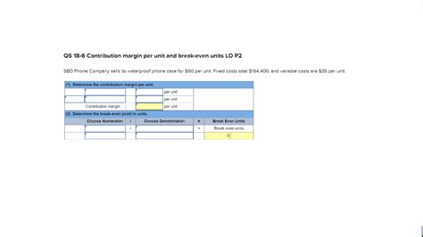 Solved QS 18 6 Contribution Margin Per Unit And Break Even Chegg