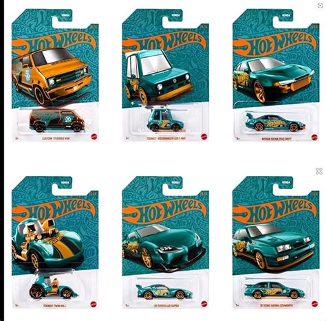 Amazon Hot Wheels 56th Anniversary Pearl Chrome W Chase Vehicle Case Of 6 Cars Set Toys