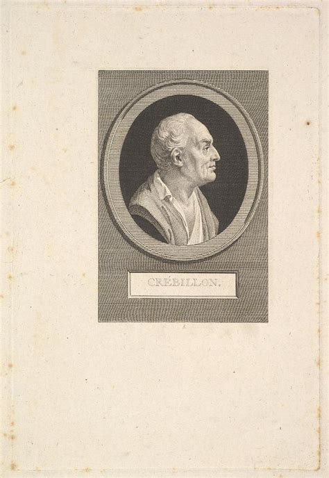 Portrait Of Prosper Jolyot De Crébillon Drawing By Augustin De Saint