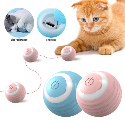 Pet Automatic Rolling Cat Toy Training Self Propelled Kitten Toy Indoor