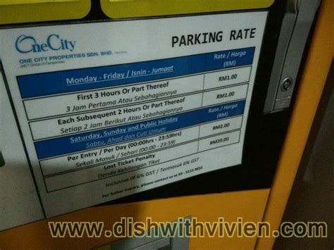 Parking Rate in Kuala Lumpur: One City Mall, USJ, SkyPark