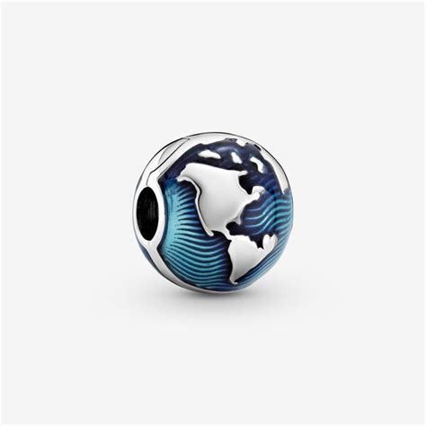 Blauer Globus Clip In 2023 Pandora Armband Charme Charme Pandora