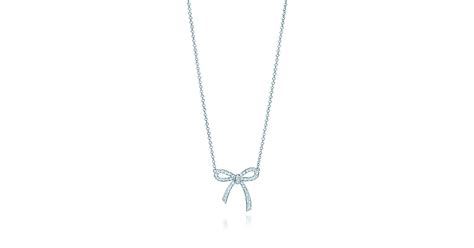 Tiffany Bow Pendant In Platinum With Diamonds Mini Tiffany And Co