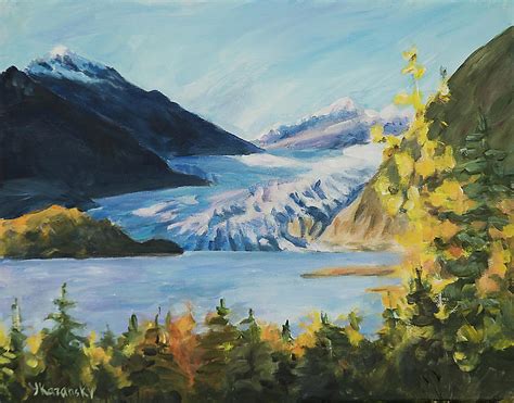 Mendenhall Glacier Juneau Alaska Painting By Yulia Kazansky