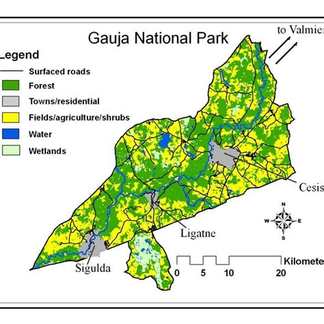 3. Gauja National Park map. | Download Scientific Diagram