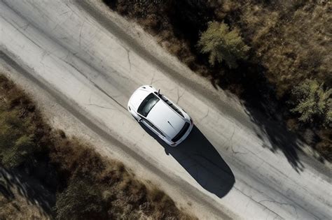 Premium AI Image | Aerial view of a car on the road