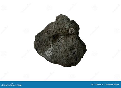 Specimen Of Basalt Igneous Rock Stone Isolated On White Background