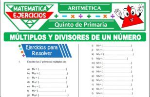 Ejercicios De M Ltiplos Y Divisores Para Quinto De Primaria